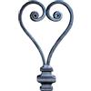 UHRIG Torkrone cuore in ferro battuto in acciaio, per pali in metallo sul cancello d'ingresso, porta da giardino, decorazione da giardino, adesivi per fiori e molto altro ancora.