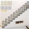 SCGSJZH Ringhiera per Forma di U, Nero Corrimano in Ferro con Kit di Viti, Moderno Parapetto per Scale Interne, Montaggio Laterale Ringhiere per Balcone Soffitta, Esterno Gradini (100cm)