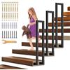 SCGSJZH Ringhiera per Forma di U, Nero Corrimano in Ferro con Kit di Viti, Moderno Parapetto per Scale Interne, Montaggio Laterale Ringhiere per Balcone Soffitta, Esterno Gradini (110cm)