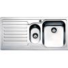 APELL Serie Venezia Lavello da incasso 1 Vasca e 1 Vaschino con Gocciolatoio a Sinistra Dimensioni 100 x 50 cm Acciaio Inox Spazzolato