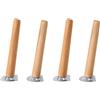 SANJIAOJIA Set di 4 Gambe per Divano in Legno Massiccio,Filettatura M8,Piede Mobili in Faggio,Piedi Tavolo in Legno,Piedini Coniche,Gamba di per Letto,con Piastra di Montaggio,Viti (15cm,oblique)
