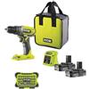 RYOBI Confezione RYOBI - Trapano e avvitatore R18DD2-220S - 18V One Plus - 2 batterie 2,0Ah - 1 caricabatterie - Valigetta ant
