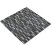 conwire Piastrelle a mosaico in rete di mosaico, in cristallo e pietra, colore grigio opaco/nero, in vetro naturale, dimensioni: 10 x 30 x 8 mm, dimensioni foglio: 313 x 318 mm, 1 foglio