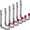 ALPENSTAHL - Gancio da parete per garage e officina, 120 x 82 mm, ganci di fissaggio per montaggio a parete, in metallo resistente, portata 45 kg, 6 pezzi