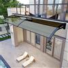 Geovne Pensilina in Alluminio,Tettoia per Balcone di Casa,Pensilina Ad Arco Silenziosa in Policarbonato,Dimensioni Multiple,per Protezione UV Esterna,Marrone con Staffa Nera (80x100cm/32x39)