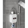 Estabeter Scaldacqua elettrico istantaneo da 3,5 kW con protezione antigoccia, set di acqua calda con kit doccia, 220 V, 30-55 ℃, 12,5 x 6,5 x 33 cm