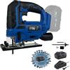 ENG PRO Seghetto Alternativo a batteria|Linea Professionale a Batteria ONE4ALL 20V |Profondità Taglio 80 mm Legno, 12 mm Alluminio, 5 mm Acciaio| Tagli Obliqui a 45°| 1 Batteria 4.0Ah