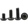 Dreneco Viti Autofilettanti Flangiate Bulloni Zincati Neri a Testa Bombata M4*6mm,100 pezzi