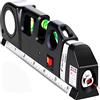 Zeerkeer Livella a Bolla 15cm/6inch, Livella Multiuso con Nastro di Misurazione 2.5M, Righello Standard e Metrico/Laser, Bolla Misurazione Orizzontale/Verticale / 45 °, Bolle a 3 Vie