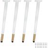 LRYELWA 4 Pezzi Piedini in Metallo per Mobili e Divani,Gambe Regolabili per Tavolo,Piedi di Supporto Conicità Obliqua per Sedia Scrivania Cucina Gabinetto Armadietti,Con Viti (20cm,Bianco+Oro)