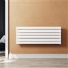 SUNXURY Radiatore di design a pannello, 465 x 1200 mm, orizzontale, monostrato, bianco, con attacco laterale, riscaldamento dell'acqua