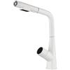 ZPSPZ Rubinetto Lavello Cucina 3 Vie con Doccetta Estraibile Display Temperatura 3 Funzioni Girevole 360° Ottone Rubinetto Miscelatore Tre Vie da Cucina-Bianco