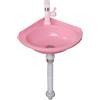 TYTFTDLD Lavabo angolare, lavabo a parete, mini lavabo in plastica con rubinetto moon bend, lavabo bagno piccolo armadio, per uso interno ed esterno, pratico lavabo[Rosa]