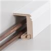 PROVISTON Listello di copertura per tubo di riscaldamento, senza profilo di montaggio, 64 x 96 x 2500 mm, laminato in MDF, bianco, anno RAL 9016, battiscopa hamburger, 2,5 metri