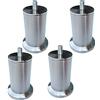 JIAOLUN123 4 piedini per mobili Gambe per mobili Base tavolo in acciaio inox argento,Piedini armadio in metallo,piedini divano,piedini letto,M8,materiale più spesso (9.8cm)