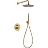 ALMACEN DE LA CASA Colonna Doccia Incasso con Monocomando | Modello LINE | Spruzzatore di dimensioni standard |Colore Oro Finitura Oro Spazzolato [ IMEX® ]