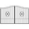 TODOME Cancello battente in ferro forgiato modello 05 nero 337x180 ( L x H) Portale con set di accessori inclusi Cancello auto