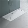 maimai Mai & Mai Piatto Doccia con Piletta 90x160x4cm, Piatto Doccia Rettangolare Faro2W in Acrilico Bianco incl. Piletta di Scarico (AL02), Bianco