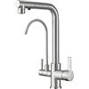XJTNLB Rubinetto 3 Vie Cucina Rubinetti Cucina Doccetta Estraibile Miscelatore 3 Vie per Utilizzo con Filtro Depuratore Rubinetto Cucina 3 Vie per Sistemi Osmosi,Spazzolato