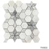 generic (10 Piastrelle) Mosaico Starline Carrara Argento in Marmo Naturale Lucido per Pavimenti, Parete, Bagno, WC, Doccia, Cucina, Specchio - Rivestimento Teglia