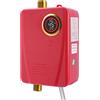 MINRS Scaldacqua elettrico istantaneo, 3,5 KW, 220 V, scaldabagno elettrico, con indicatore di temperatura a LED e soffione doccia, mini scaldabagno elettrico (rosso)