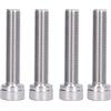 Miskall Bullone a testa esagonale, 4 pezzi Vite a esagono incassato Bullone esagonale Acciaio inossidabile A2 1,25 mm Hardware di fissaggio a passo fine(M10*45)