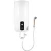 ClearFragrans Serbatoio elettrico da 2000 W, scaldabagno per doccia, con doccia, utile rubinetto, protezione contro le perdite, per cucina, WC, parrucchieri, bagno, roulotte (bianco, 50 L)