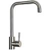 Vetrine in rete Vetrineinrete® Rubinetto per lavello da cucina a canna alta quadrata miscelatore monocomando per lavandino orientabile in ottone cromato satinato M9