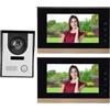Goshyda di Videocitofono Cablato, Videocitofono con 2 Schermi Interni, Supporta Videocitofono, Sblocco, Telecamera di Sicurezza Visiva per Casa, Appartamento, Villa (Spina europea)