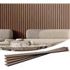 VEVOR Pannelli Acustici a Doghe in Legno 2400 x 200 mm Pannelli da Parete in Legno MDF con Accenti per Pareti Interne, Pannelli da Parete in Finto Legno, Decorazioni Eleganti, Riduzione Rumore, Noce
