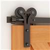 CCJH 5FT-152cm Binario per Porta Scorrevole Kit Esterno Muro Completo Accessori per Porte Scorrevoli Singole in Legno, Nero