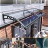 DSWZLQDXB Pensilina in Policarbonato Trasparente Supporto Grigio Lega di alluminio Tettoia Silenzioso,Pensilina per Porta d'Ingresso Esterna Tendalino per Finestra con Grande Lavello (100 x 200 cm)