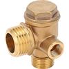 YUUGAA Valvola di ritegno a tre vie, valvola di ritegno per compressore d'aria Filettatura maschio 3 vie Accessori di non ritorno 1/2x3/8x10 ottone