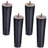 JIAOLUN123 Gambe per Mobili in Legno Piedini per Mobili in Rovere Conico Cabinet Piedi del Divano Tavolo Letto Armadio Cabinet Armadietto Guardaroba Vite M6,Nero,4pcs(Straight cone10cm)