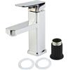 Gettimore Moderno Quadrato Bagno Bacino Rubinetto Miscelatore Singola Maniglia Rubinetto In Acciaio Inox Acqua Calda Fredda Controllo per Lavello