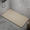 bagno super piatto doccia in mineralmarmo color crema, 3 cm., effetto pietra ardesia, antiscivolo, Lisbona (70x180)