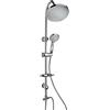 Piralla Yellowshop - Colonna Doccia Con Soffione Orientabile Rotondo Cm 20 x 20 E Set Asta Saliscendi Completa Miscelatore Rubinetto Con Doccetta Bagno Box Modello Elba