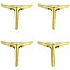 MZZHEDIE 4 Pcs Piedini Mobili Triangolo,Piedini Mobili Triangolari Metallo,Gambe per Mobili in Metallo,per Gambe di Supporto di Ricambio per Divani Armadietti Tavolini da Caffè (10cm/3.9in,Gold)