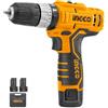Ingco Trapano Avvitatore A Percussione A Batteria Al Litio 12 V Con Valigetta E 2 Batterie Incluse