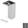 Emuca - Gambe per mobili, piedi per mobile in plastica, Set di piedini con viti di fissaggio, dicersi modelli (H 100mm Di angolo (set di 4 pz), Cromato)