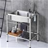 MJYDKBZ Kitchen Sink Professionale Lavello in acciaio inossidabile Lavamani industriale per garage industriali per il ristorante, laboratorio