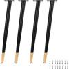 LRYELWA 4 Pezzi Piedini in Metallo per Mobili e Divani,Gambe Regolabili per Tavolo,Piedi di Supporto Conicità Obliqua per Sedia Scrivania Cucina Gabinetto Armadietti,Con Viti (25cm,Nero+Oro)