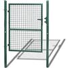 Lospitch Cancello da Giardino,125x100cm Verde Cancelletto da Giardino in Acciaio Zincato, Cancello per Recinzione, Robusto e Durevole, con Serratura di Qualità, Maniglia e 3 Chiave
