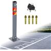 Herrselsam Palo di intercettazione, pieghevole, con 3 chiavi, blocco parcheggio con strisce riflettenti, robusto supporto per parcheggio e parcheggio