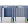 GRANISUD Sopravasca Box Vasca in PVC 2 lati 70 x 180 cm H 150 cm mod. GALATEA, Bianco, box doccia con apertura centrale angolare due ante a soffietto, reversibile, riducibile