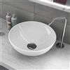 OGOMONDO Lavabo Da Appoggio Ceramica Bianco Tondo Lavandino Lavello Arredo 41,5x41,5x13,5 Cm