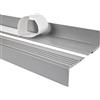 Quest Profilo per bordi scale - Profilo angolare in PVC autoadesivo, Paraspigolo - Strisce antiscivolo per gradini - PMW 48x42mm, grigio, 150cm