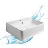 Jo-Bagno.it Lavabo Bagno forma Rettangolare in Ceramica Bianco Lucido Misure 53 x 42 x 15 cm - Per piani d'appoggio sospeso in bagno e mobili da toilette