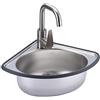 POWRZ Lavabo Cucina 1 Vasca，Lavello A Libera Installazione In Acciaio Inox，Liscio, Durevole, Antiruggine,Rubinetto Caldo Freddo Lavandino，Lavabo In Acciaio Inossidabile Per Lavamani Per Ristorante ( Size :