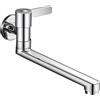 SXWYLZ Rubinetto Lavello Cucina A Muro Solo Acqua Fredda Monocomando Acqua Fredda A Parete In Ottone Rubinetto Lavatoio Girevole Rubinetto da Bagno A Muro,Colore Cromo,20 Cm